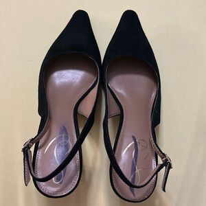 Sam Edelman Black Suede Sling back
